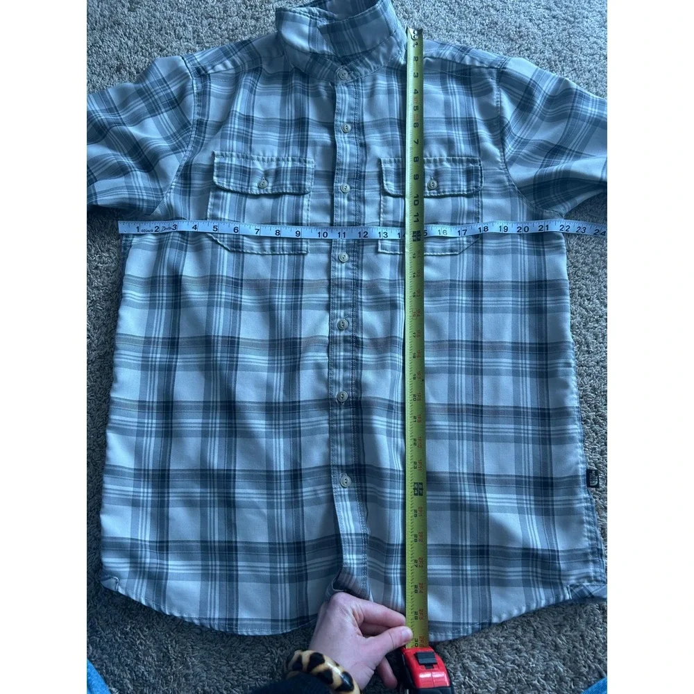 The North Face Mens Grey Plaid Long Sleeve Button Down Shirt Medium‎ Hiking M